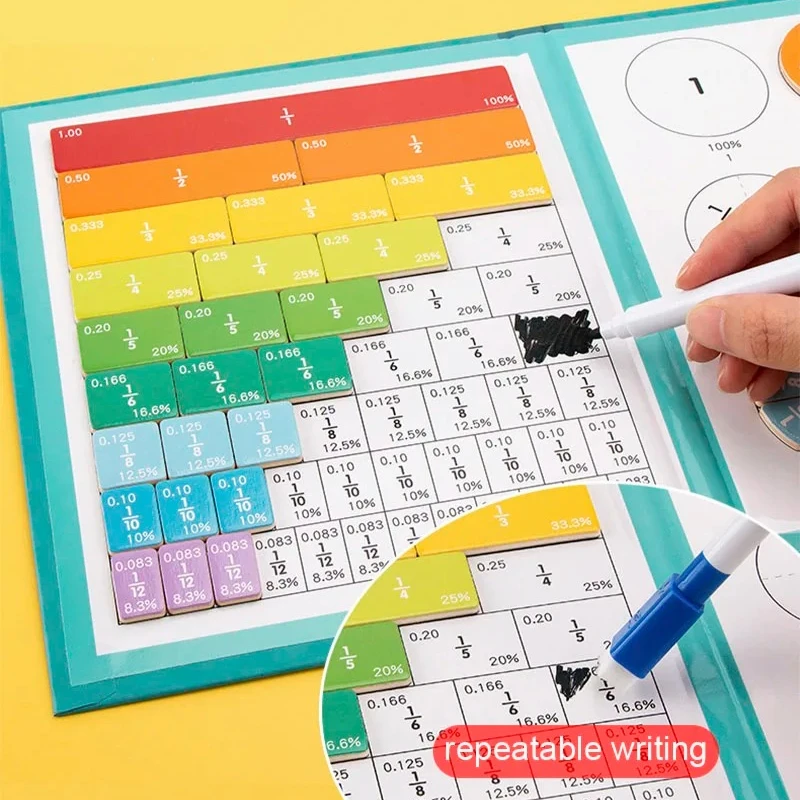 Детские обучающие математические игрушки с магнитными дробями