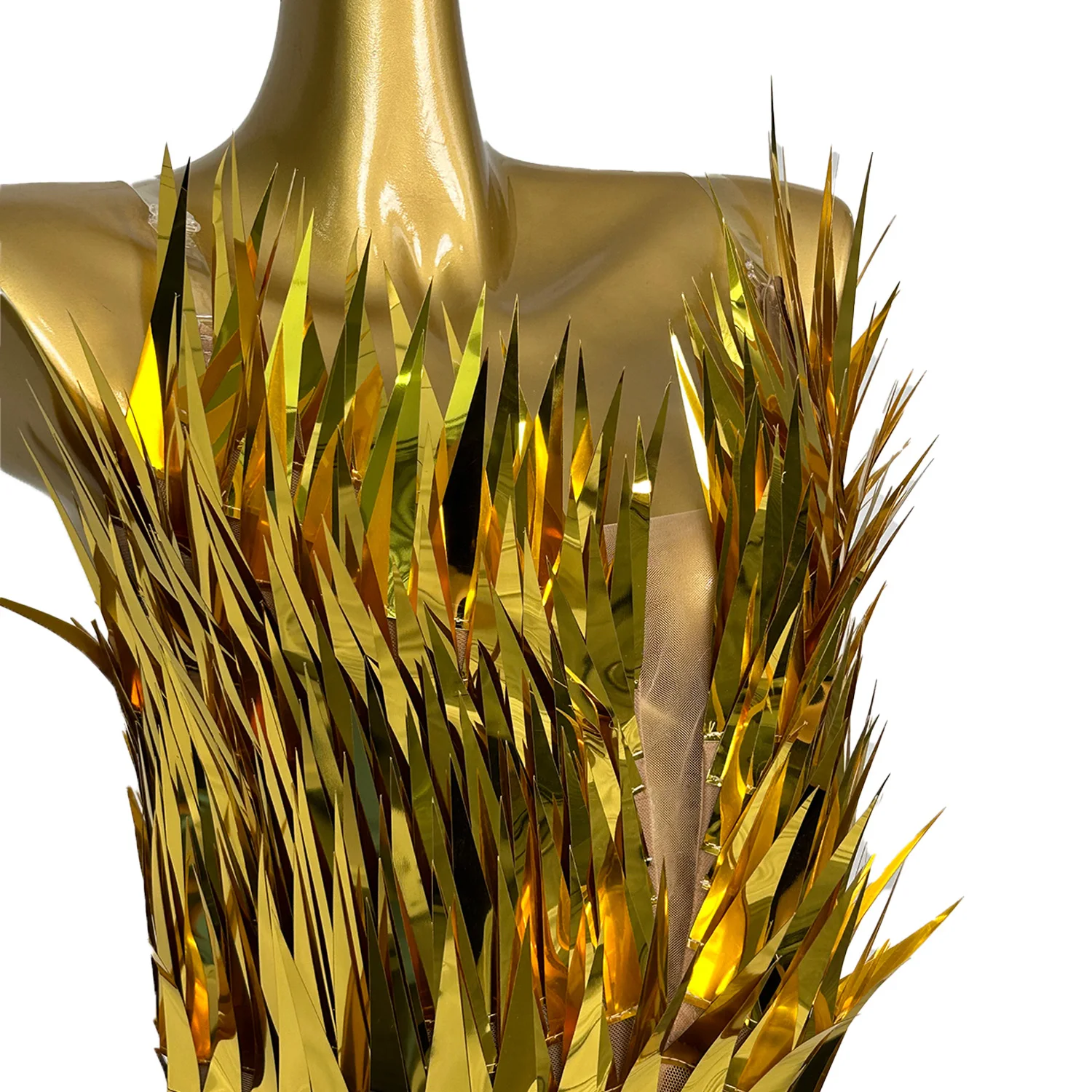 Модный дизайн, вечернее платье без бретелек с золотыми блестками - Фотография_5