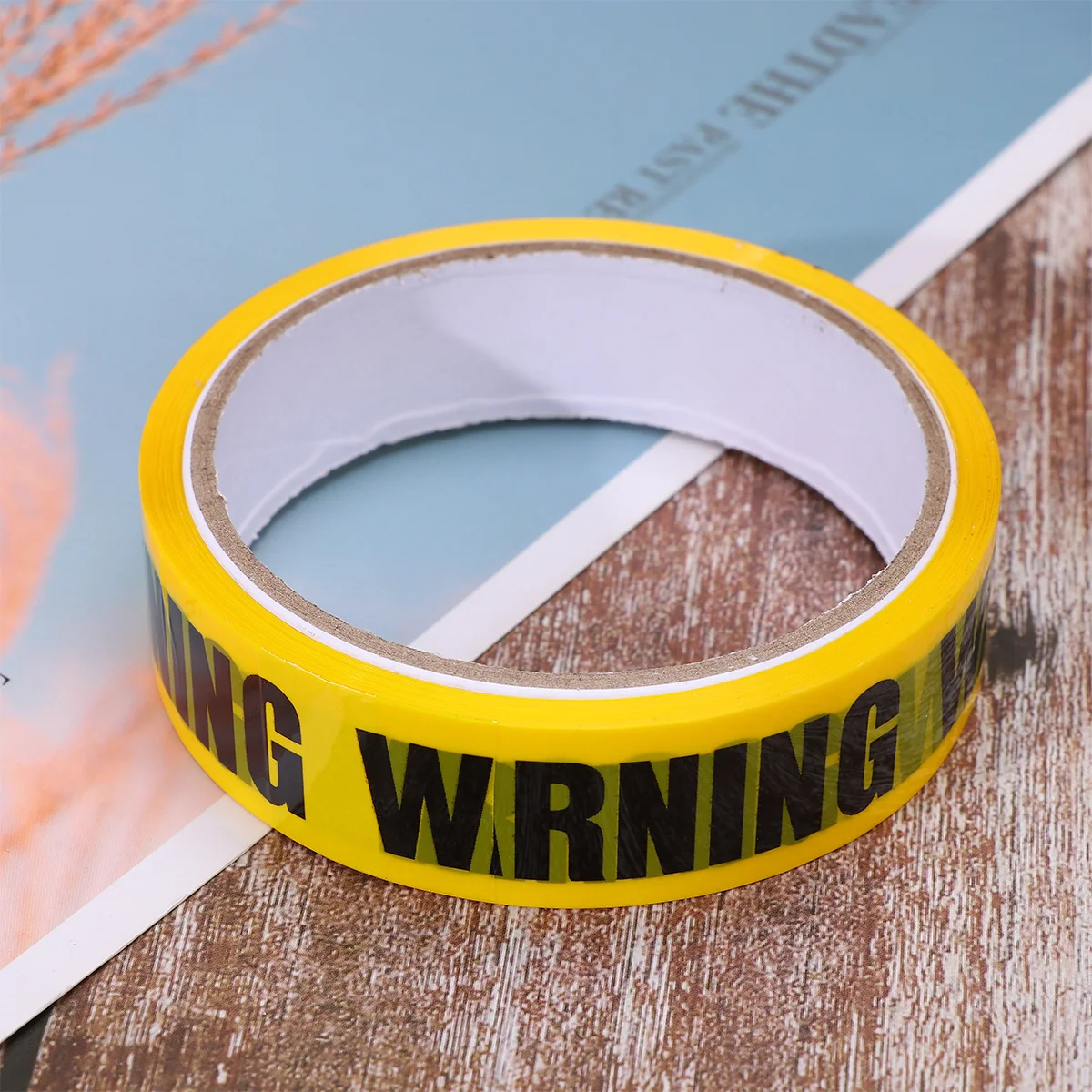 Желтая, черная предупреждающая защитная лента для пола - Фотография_2