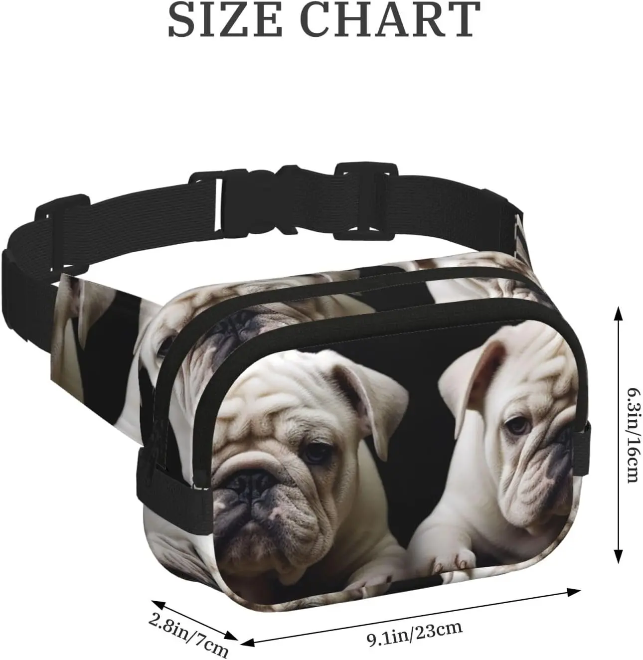 Поясные сумки с маленьким белым бульдогом для мужчин и женщин - Фотография_4