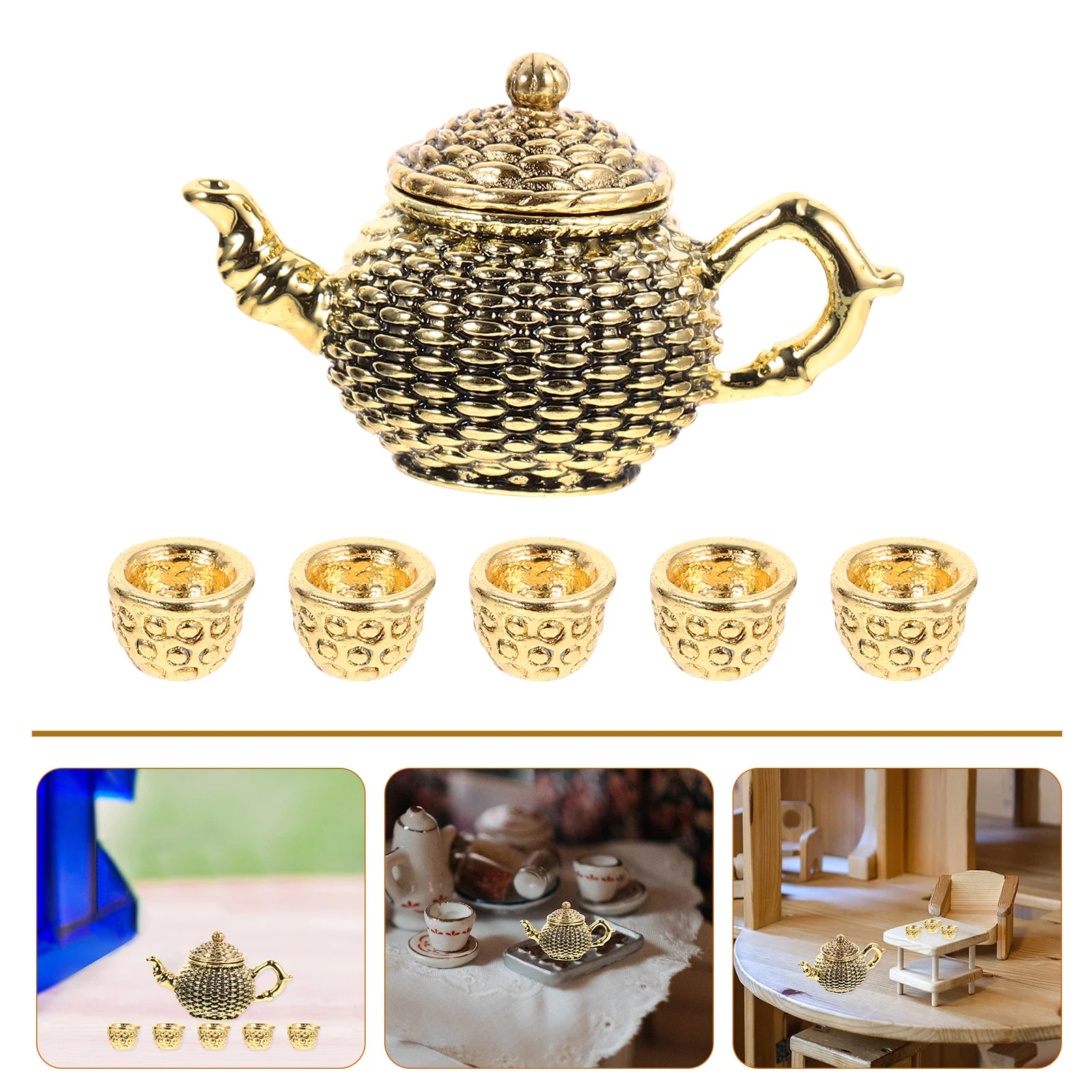 Миниатюрный набор чайников из цинкового сплава - Фотография_3