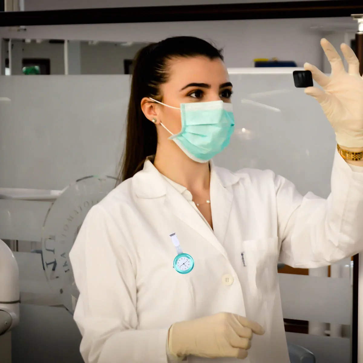 Синие красочные подвесные карманные часы из сплава для медсестры - Фотография_5