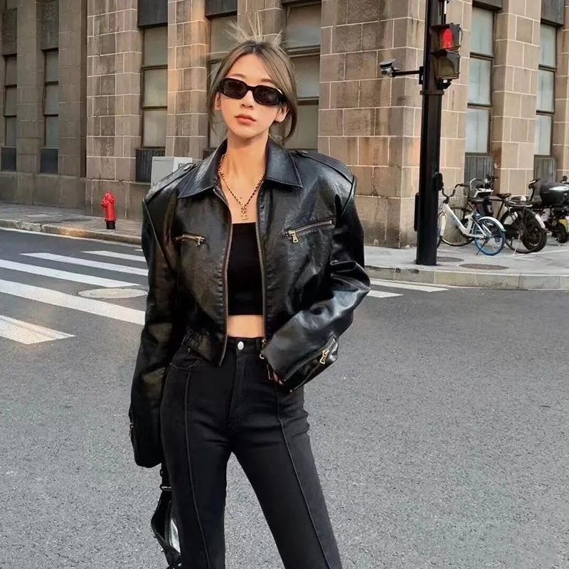 Женские короткие куртки из натуральной воловьей кожи - Фотография_6