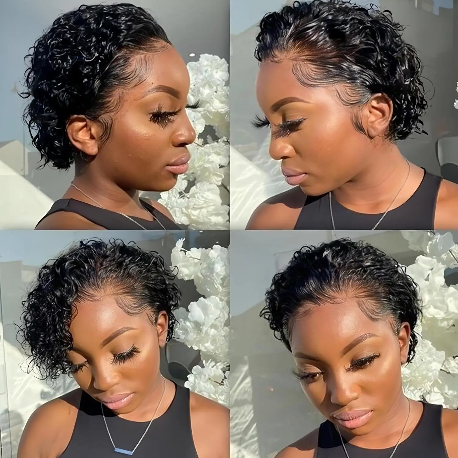 13x4 pixie cut короткие вьющиеся - Фотография_5