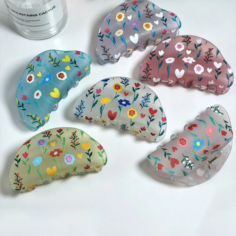 Милые мультяшные зажимы для волос с матовым цветком