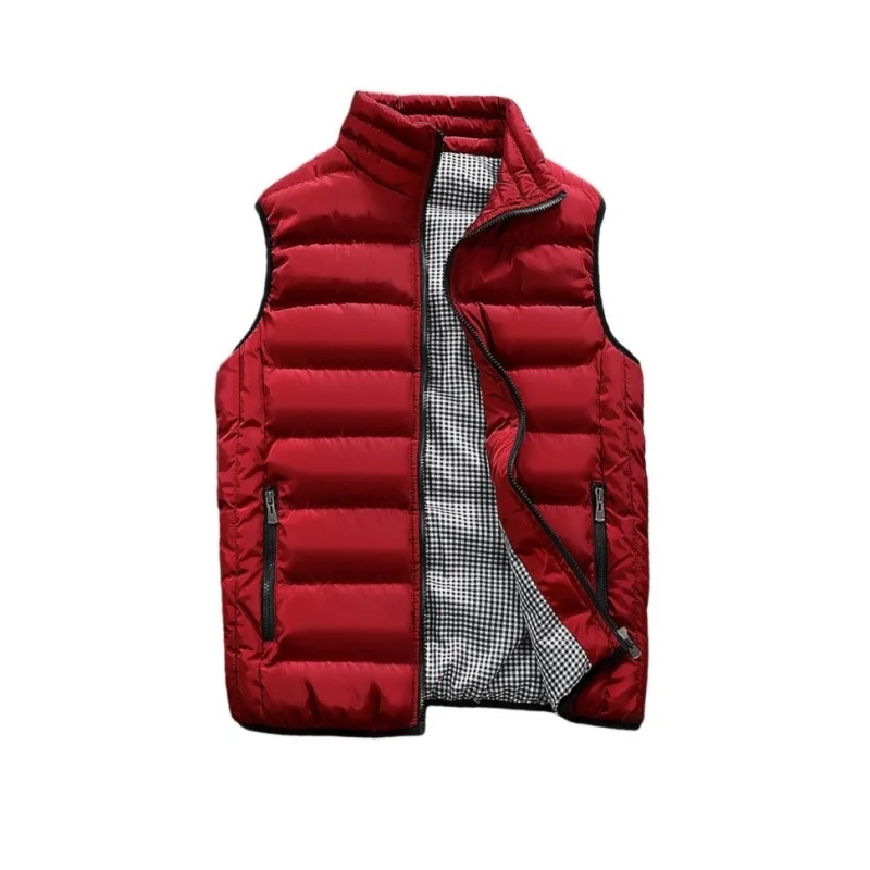Осень-зима, мужской пуховый хлопковый жилет с воротником-стойкой - Фотография_3