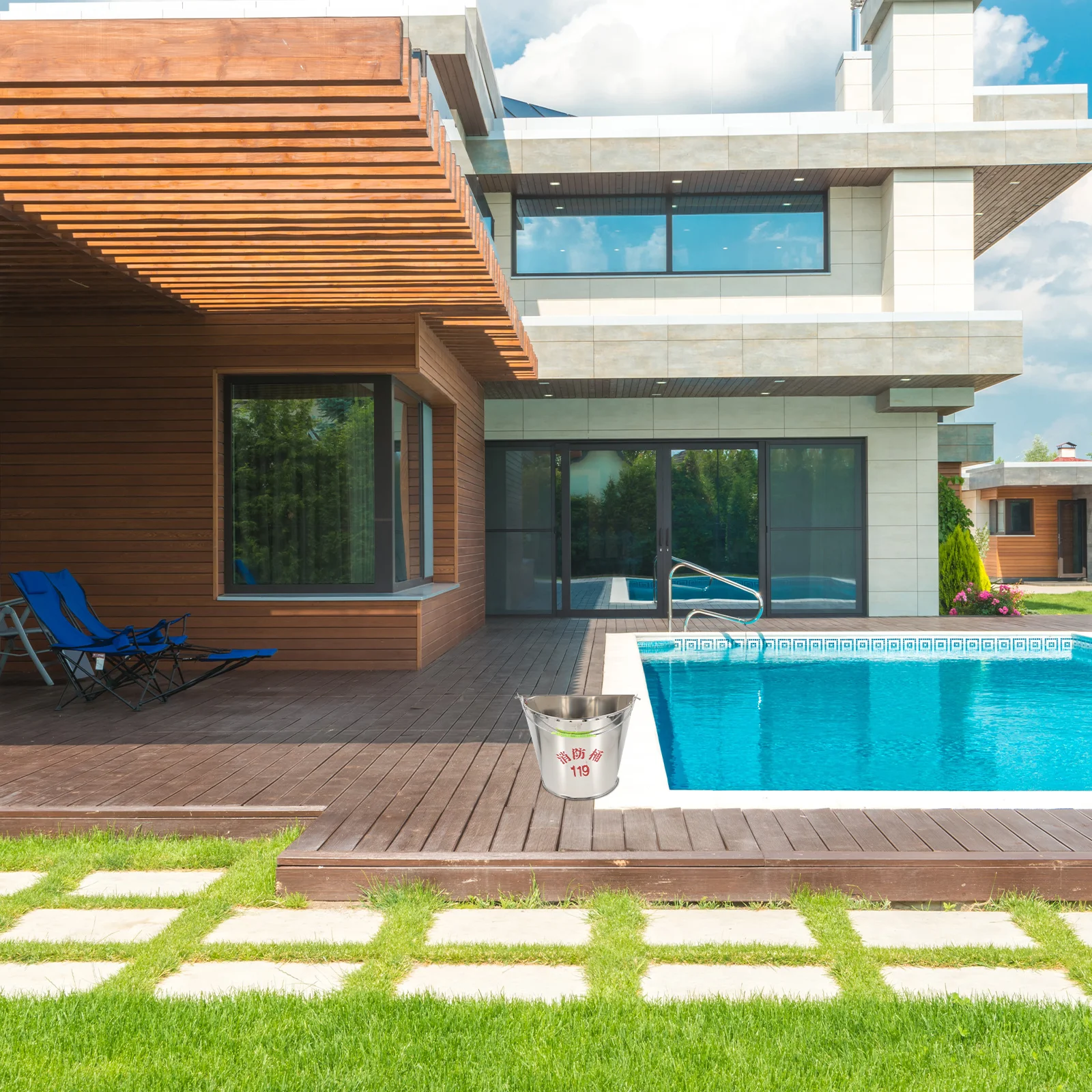 Полукруглое ведро для песка из нержавеющей стали - Фотография_5