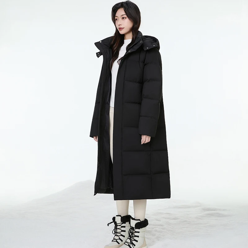 Женская мода длинный пуховик с - Фотография_3