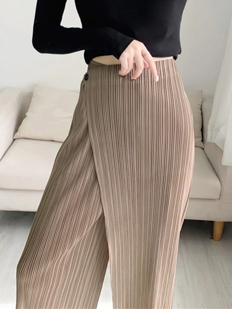 Alsey miyake плиссированные широкие брюки до щиколотки для женщин - Фотография_4
