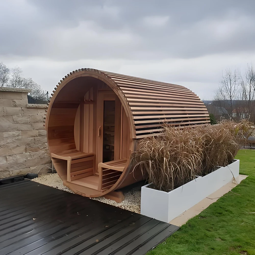 Индивидуальная традиционная уличная сауна для двух человек в форме ванны - Фотография_4