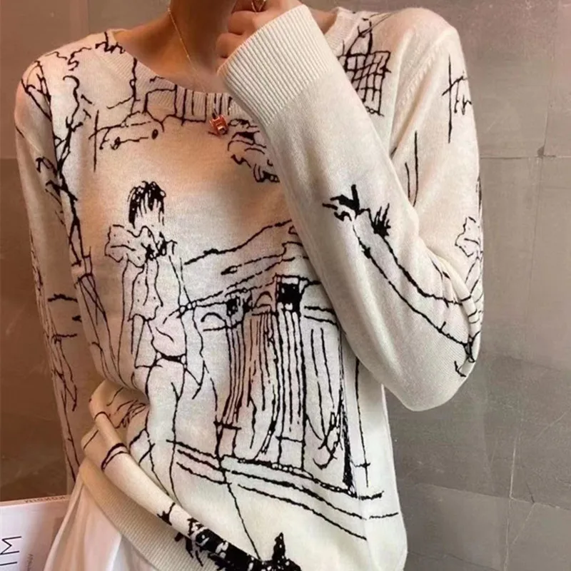 Женский пуловер с длинным рукавом four seasons