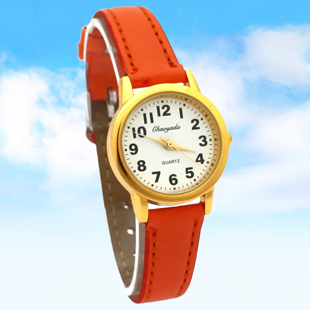 Кожаные кварцевые часы для девочек - Фотография_4