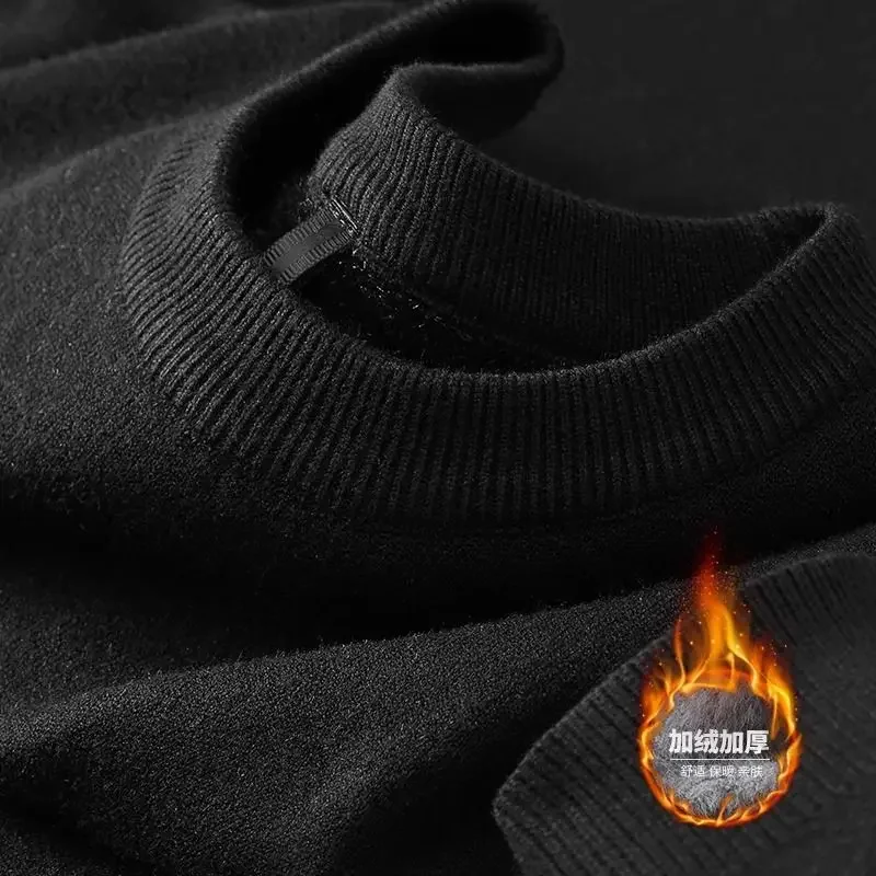 Мужской вязаный свитер с плюшевой подкладкой - Фотография_5