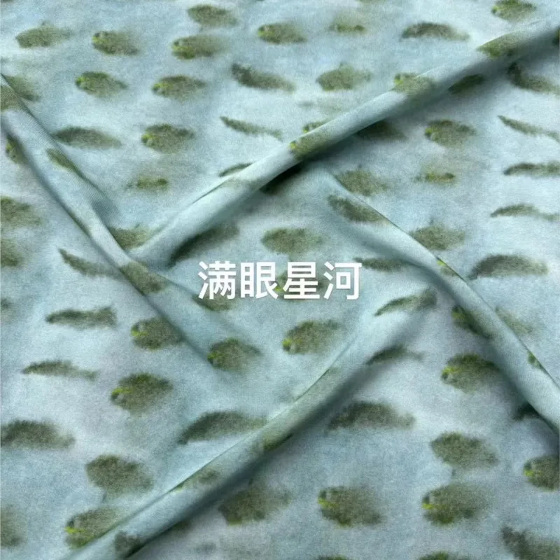 Летняя освежающая шелковая двойная креповая ткань с принтом широкой ширины - Фотография_5
