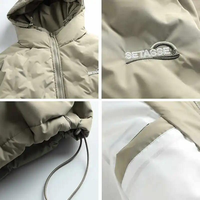 Зимний американский белый пуховик с капюшоном - Фотография_5