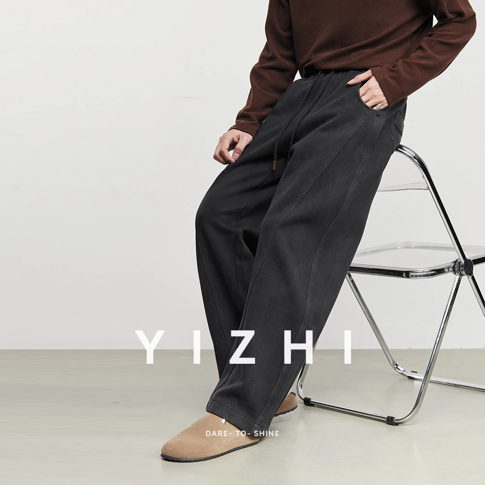 Модные мужские тяжелые толстые вязаные повседневные брюки - Фотография_5