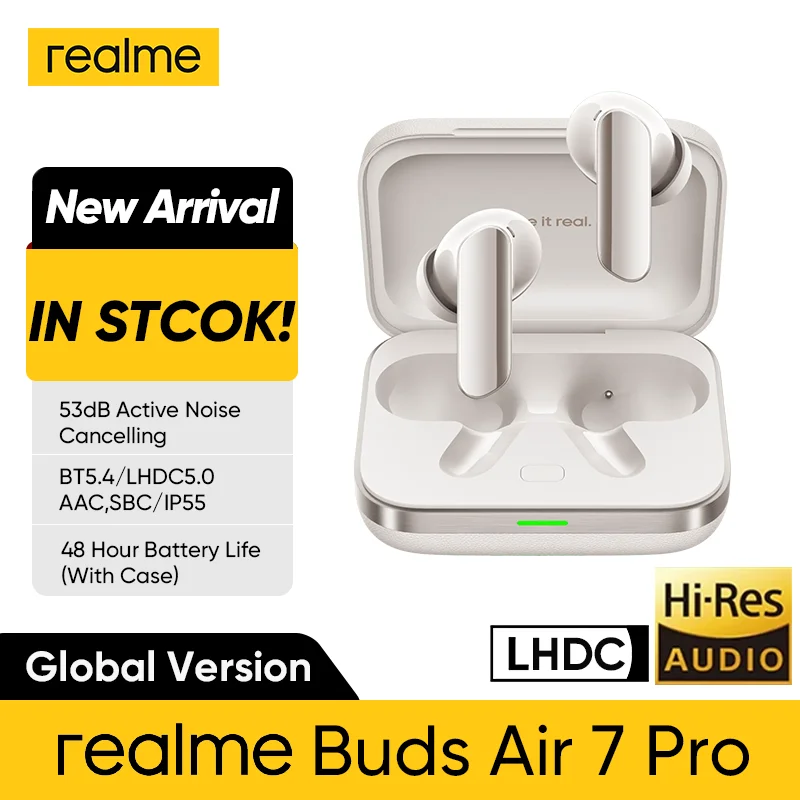 Глобальная версия realme buds air 7 pro 53 дб с активным шумоподавлением