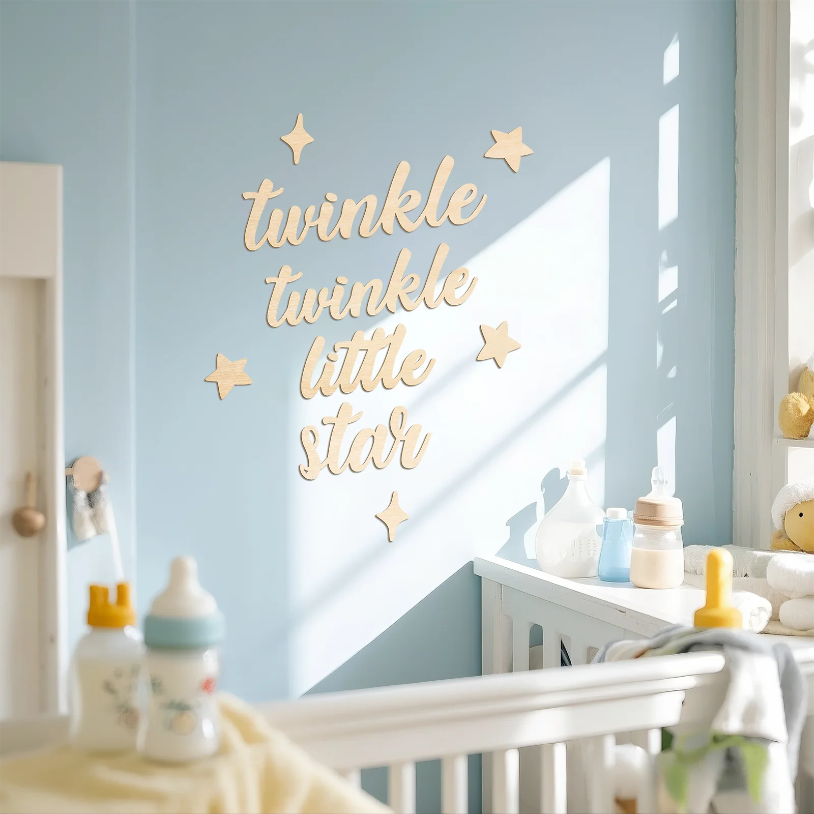 Деревянная вывеска twinkle twinkle little star — декор для детской стен - Фотография_6