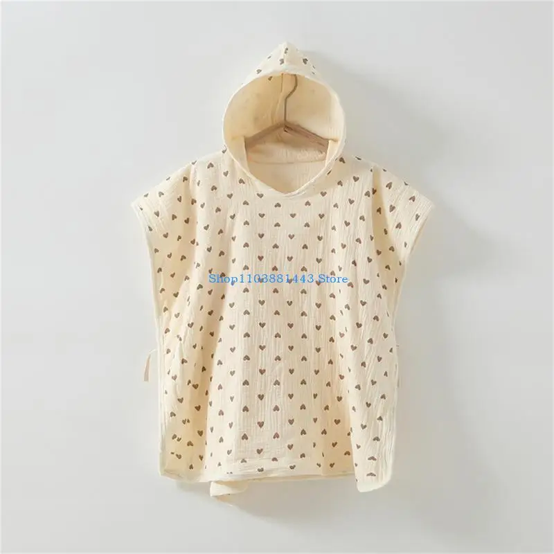 Q6re детское марлево-хлопковое полотенце с милым принтом и капюшоном - Фотография_5