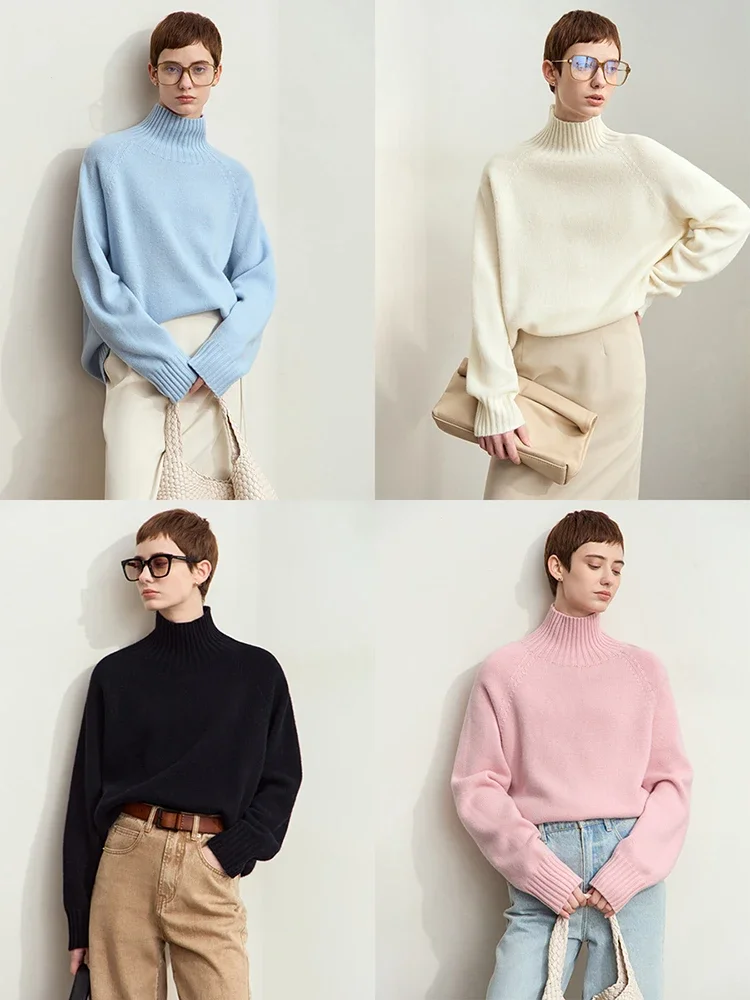 Amii минималистичный зимний женский универсальный водолазка 2024 - Фотография_5