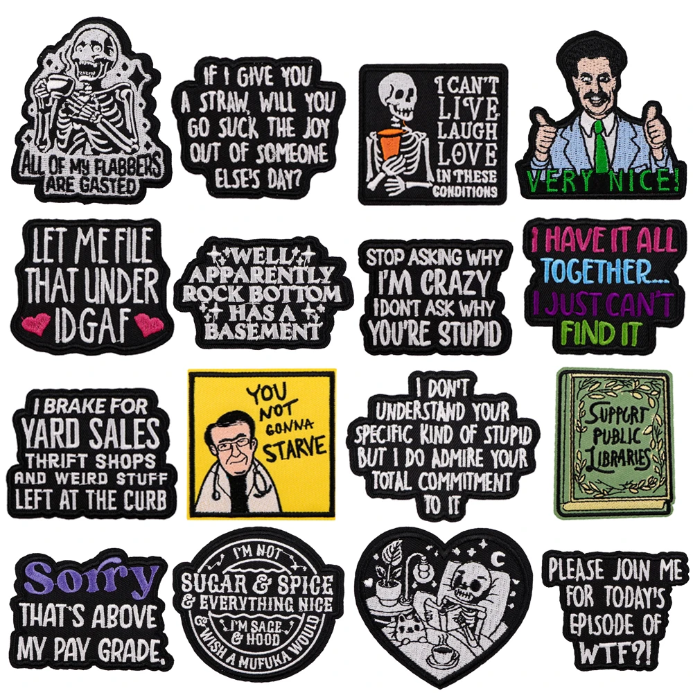 Skull quotes exquisite embroidered
