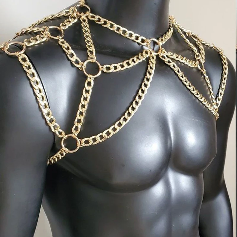 Панк мужская цепочка на плечо сзади - Фотография_4