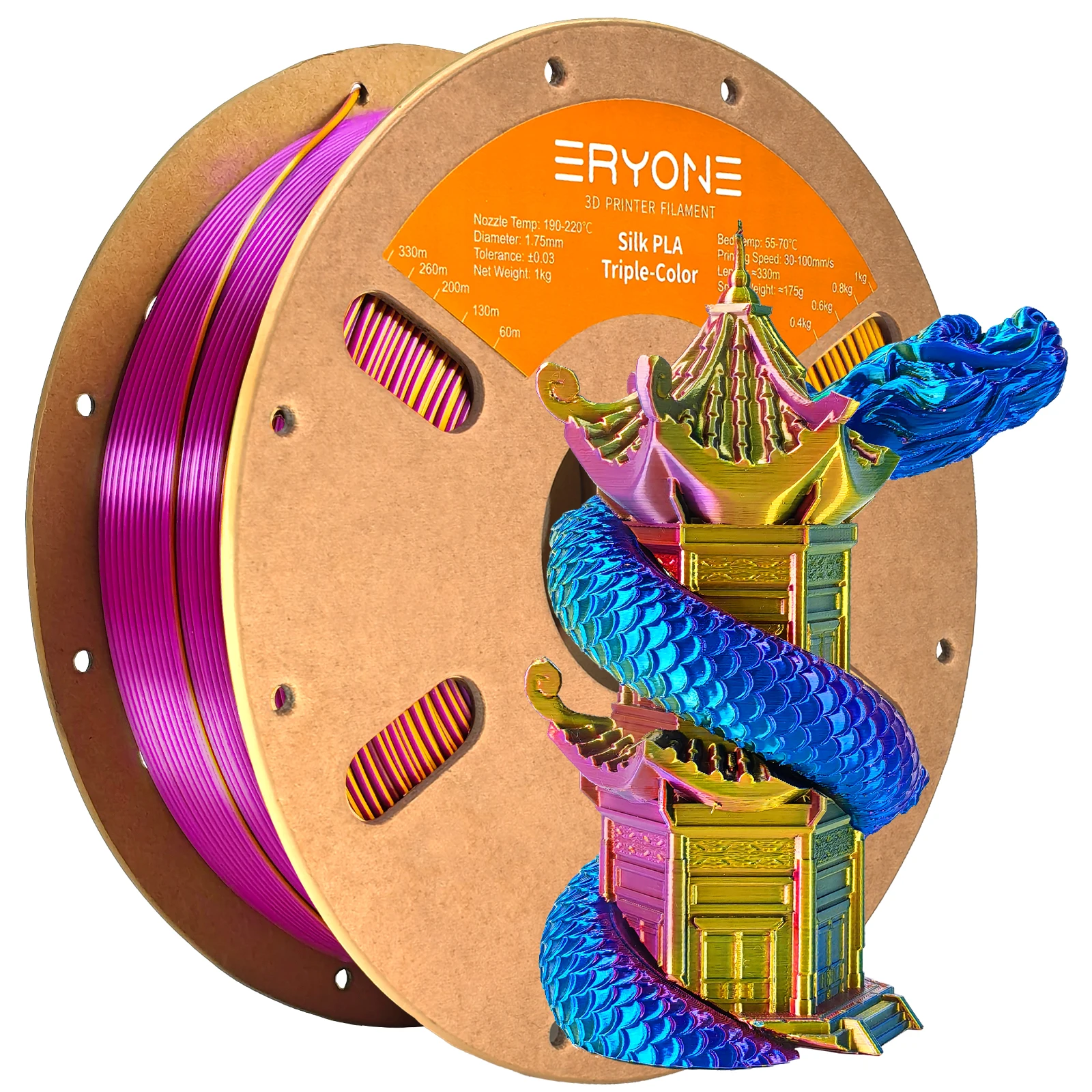 Кг, трехцветная шелковая нить pla премиум-класса