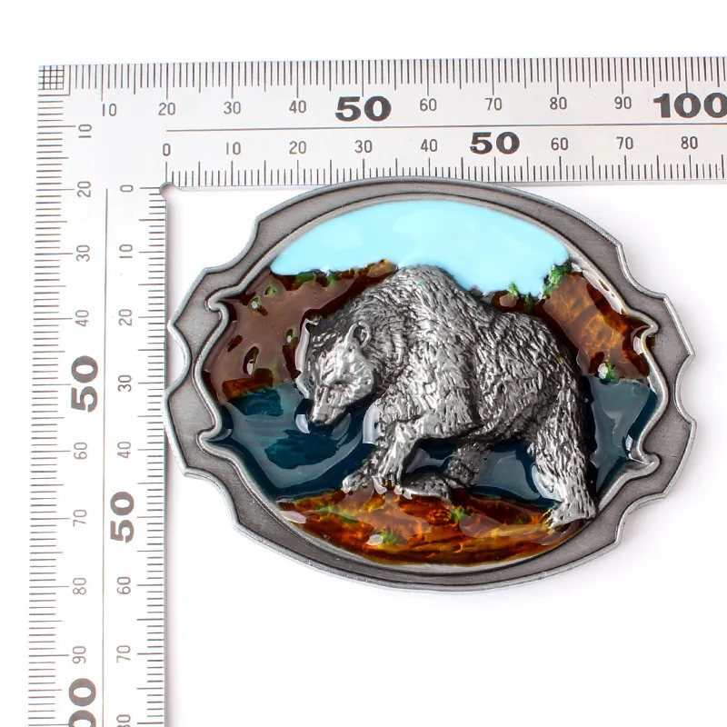 Коричневая пряжка для ремня ручной - Фотография_3