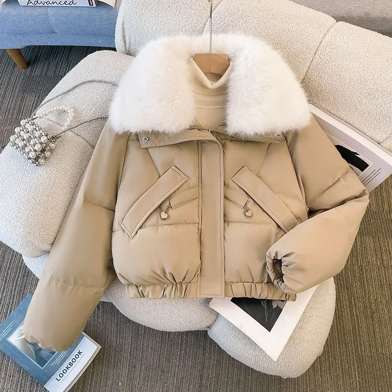 Зимняя женская хлопковая куртка с лацканами нового дизайна 2025 года - Фотография_4