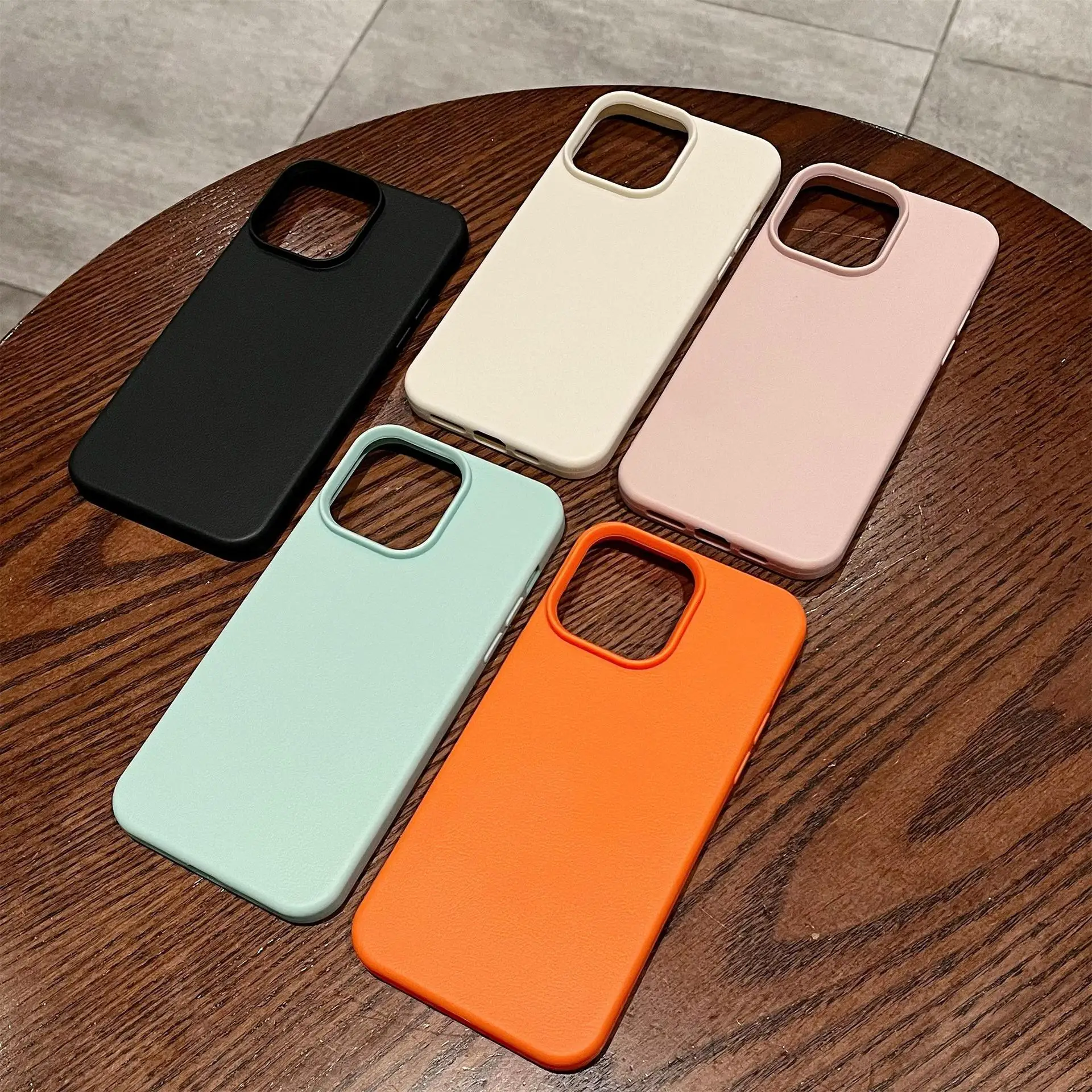 Роскошный силиконовый кожаный чехол для телефона с личи для iphone 16 - Фотография_3
