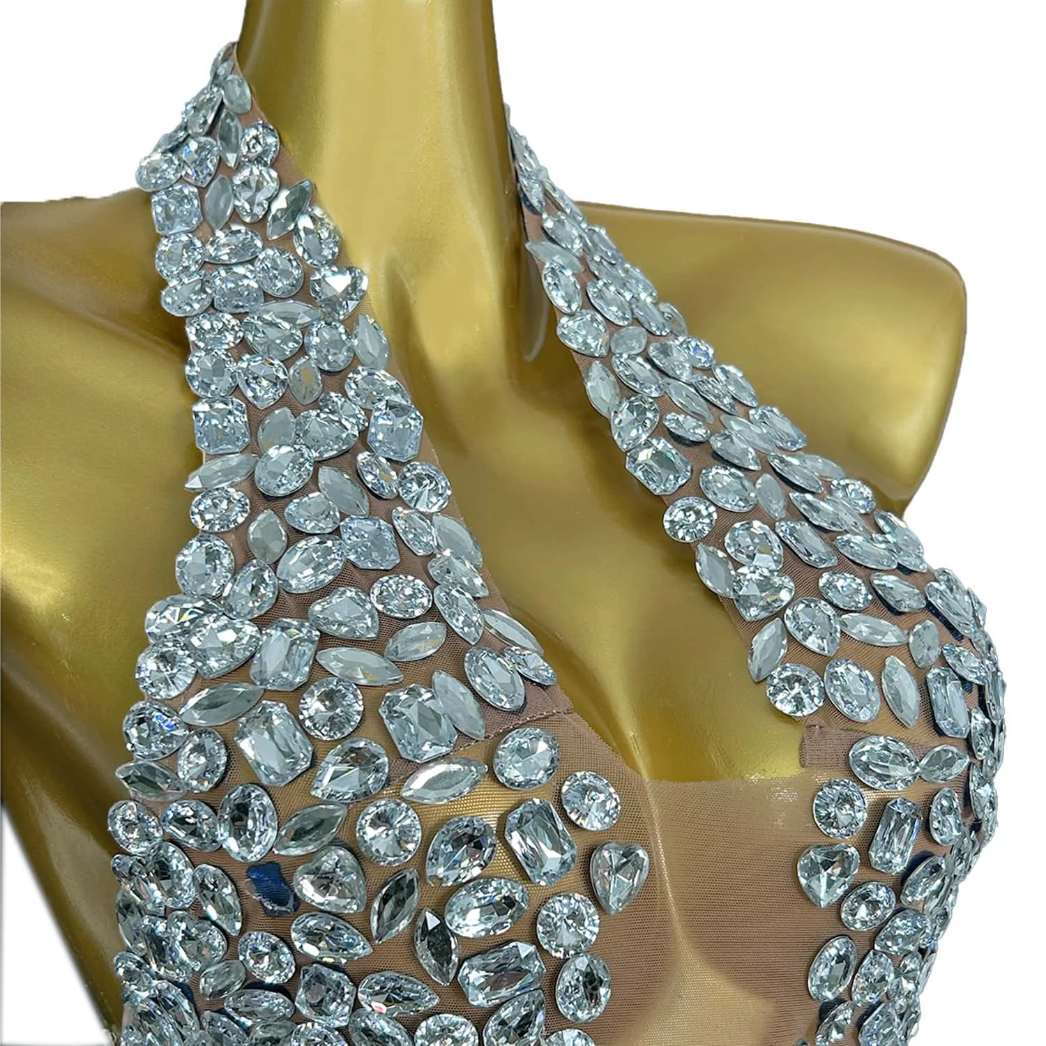 Meihuo блестящее короткое платье с бриллиантами - Фотография_5