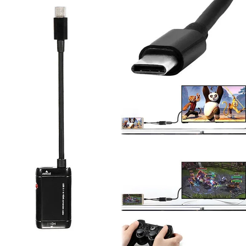 Usb-c тип c «папа» на hdmi-совместимый «мама» кабель-конвертер usb 3