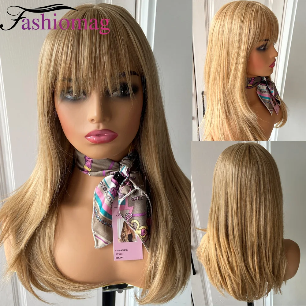 Модные длинные прямые светлые смешанные