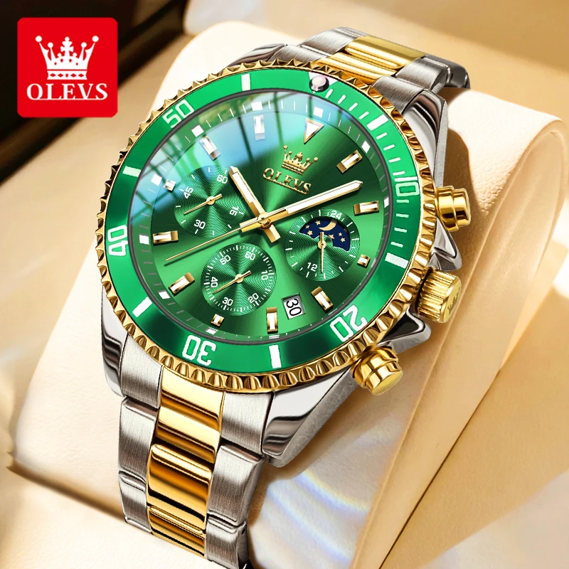 Olevs 2870 мужские часы с фазой луны