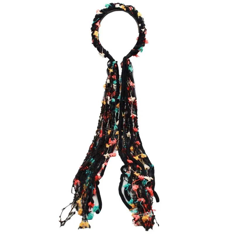 Hq женская плюшевая повязка на голову с кисточками - Фотография_6