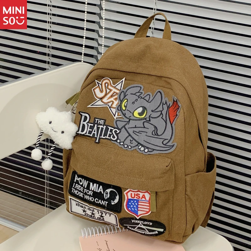 Винтажный рюкзак miniso monster 2025г. |   американский ретро-стиль - Фотография_6