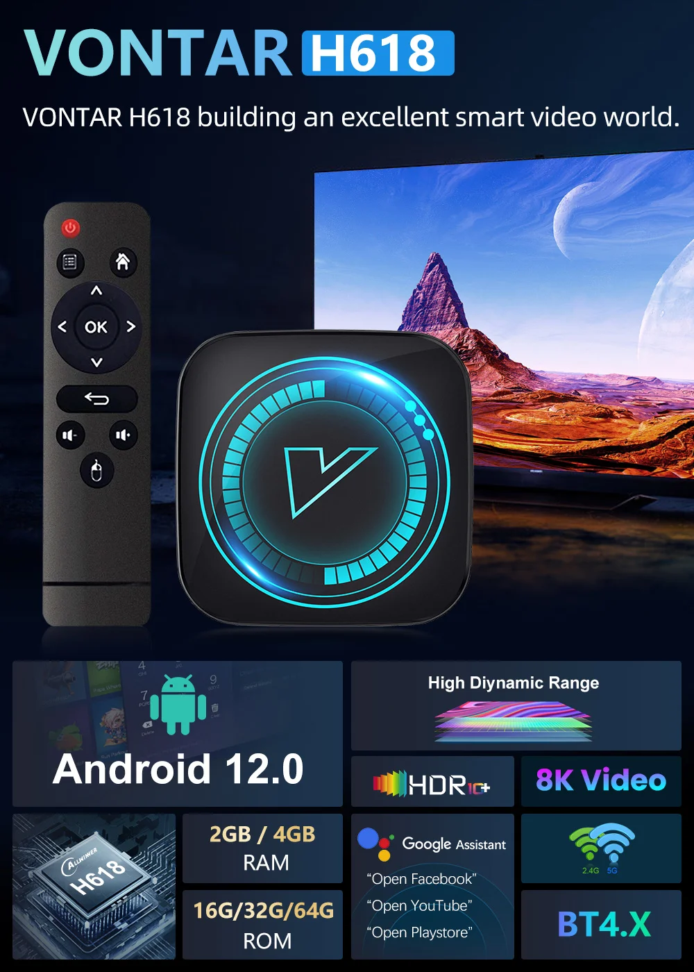 Тв-приставка vontar android 12 - Фотография_2
