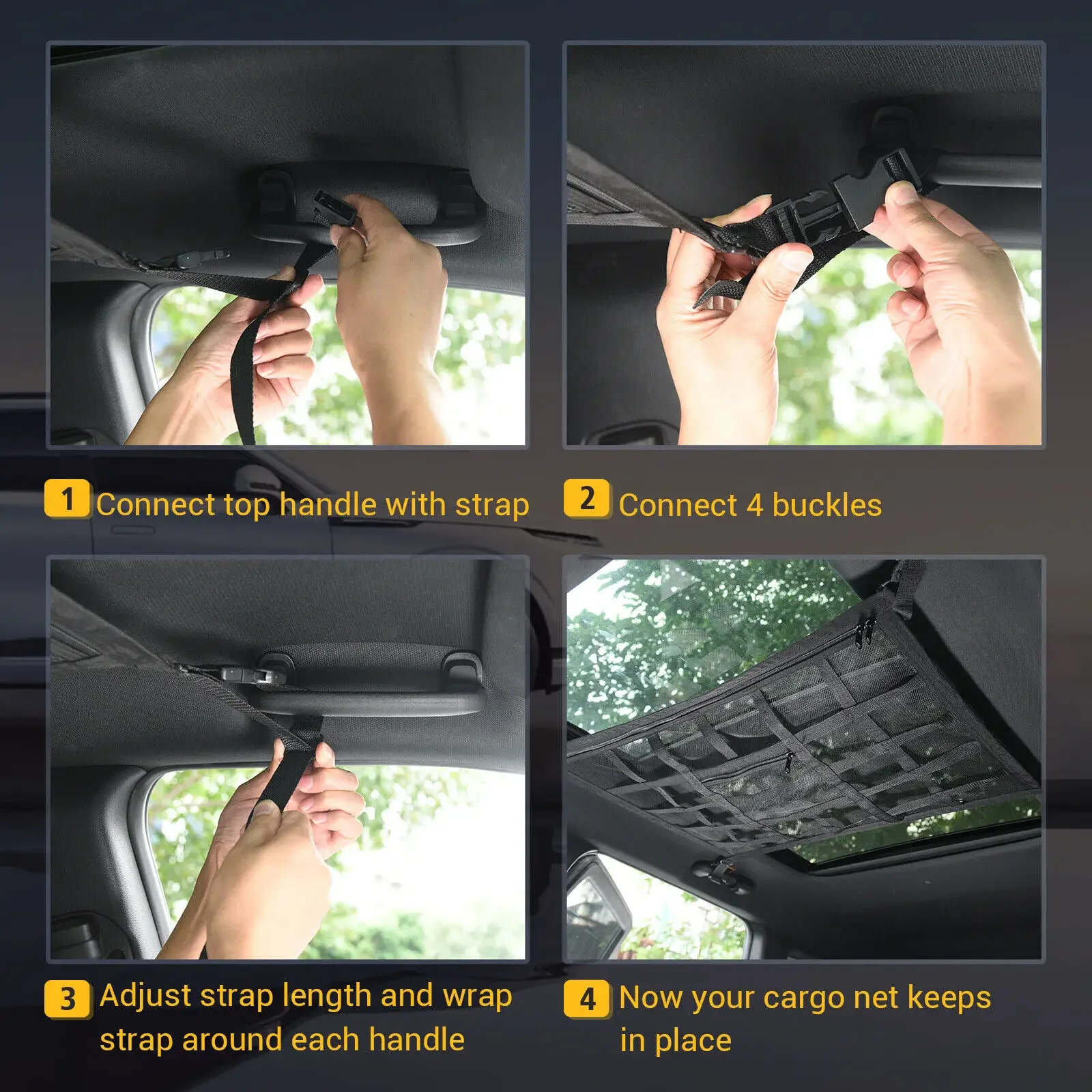 Автомобильная потолочная грузовая сетка на крыше - Фотография_6