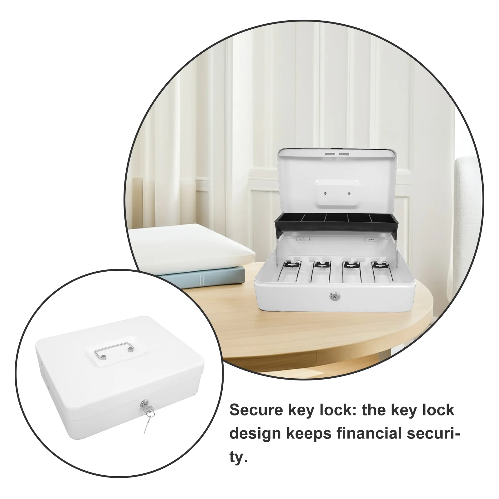 1 комплект металлической кассовой коробки с отделением для ключей - Фотография_5