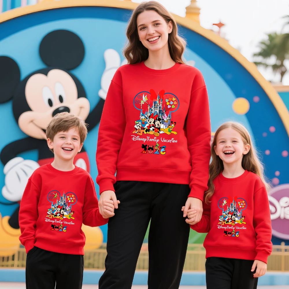 Хлопковая толстовка с принтом disney family trip 2026 - Фотография_5
