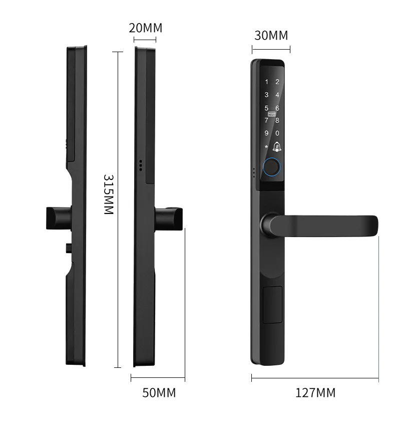 Тонкий умный алюминиевый дверной замок - Фотография_6