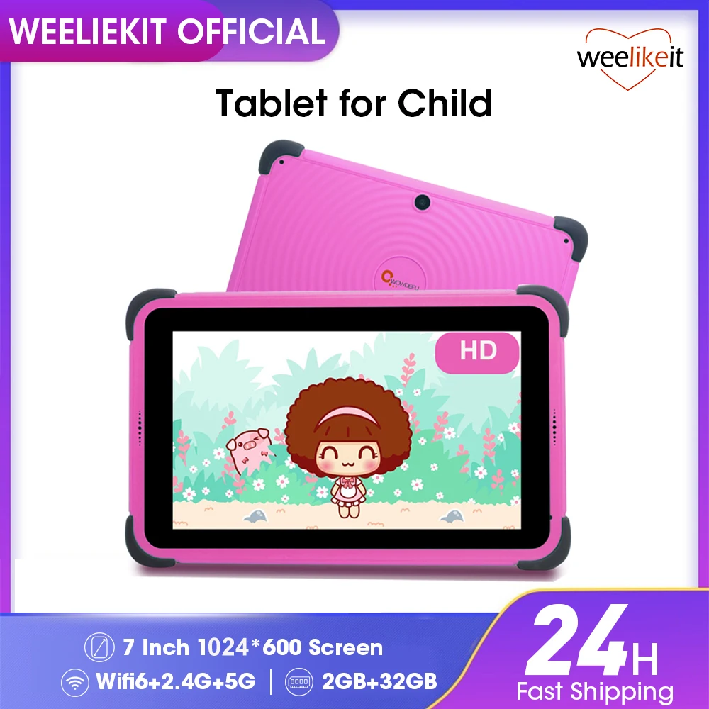 Восстановленный 7-дюймовый детский планшет android 1024x600 hd