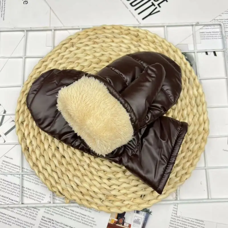 Женские зимние теплые кашемировые варежки с длинными пальцами - Фотография_2