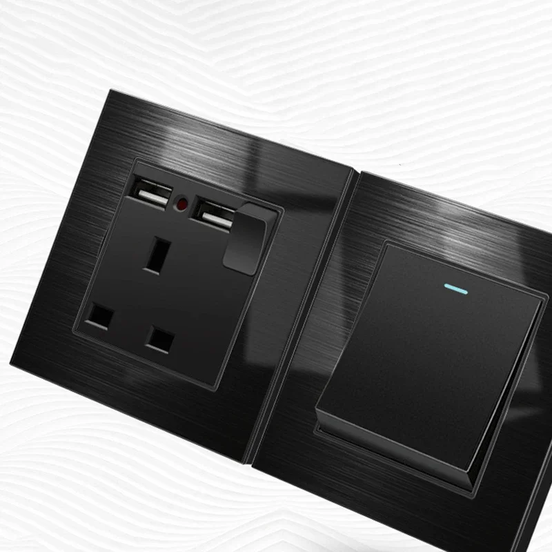 Универсальная 3-контактная двойная usb-розетка из матового алюминия - Фотография_2