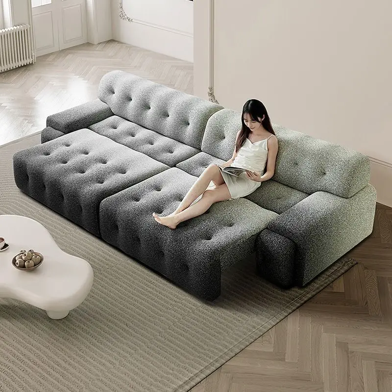 Дизайнерский серый электрический диван с откидной спинкой - Фотография_4