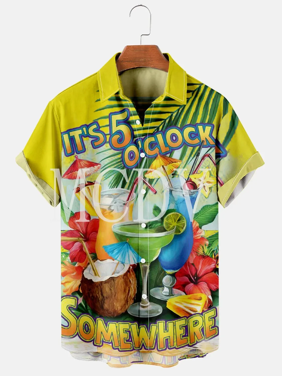 Гавайская пляжная гавайская рубашка с 3d-принтом попугая - Фотография_6