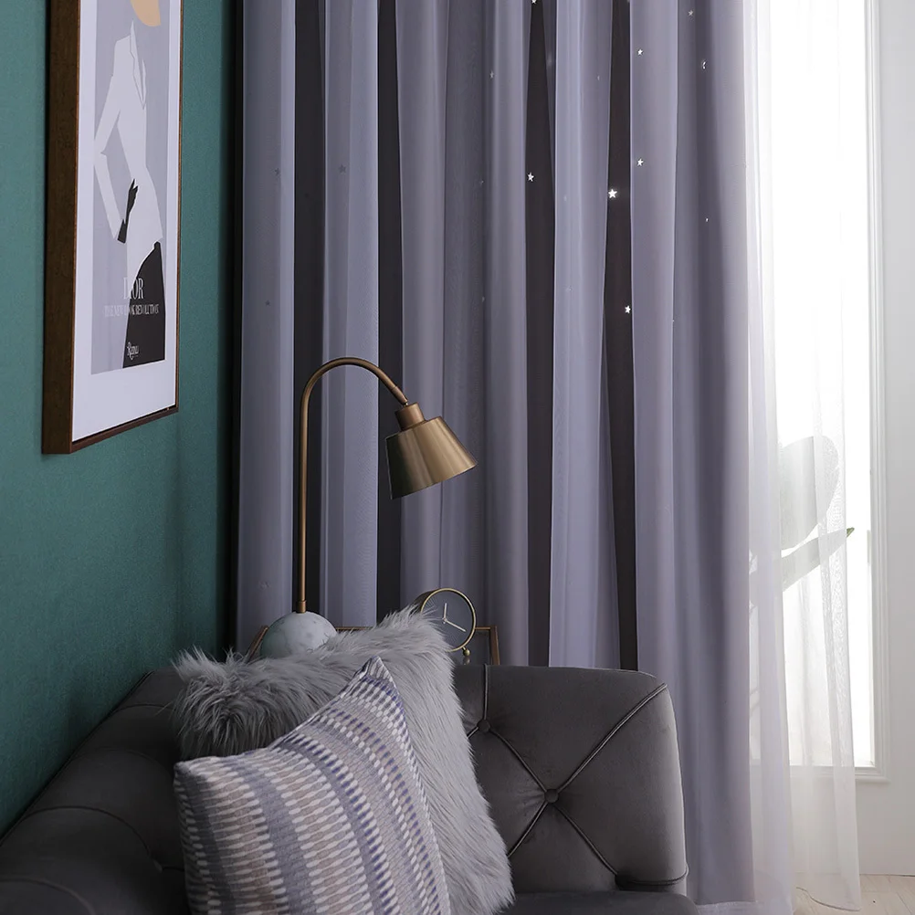 Серая оконная занавеска 250x100 см - Фотография_5