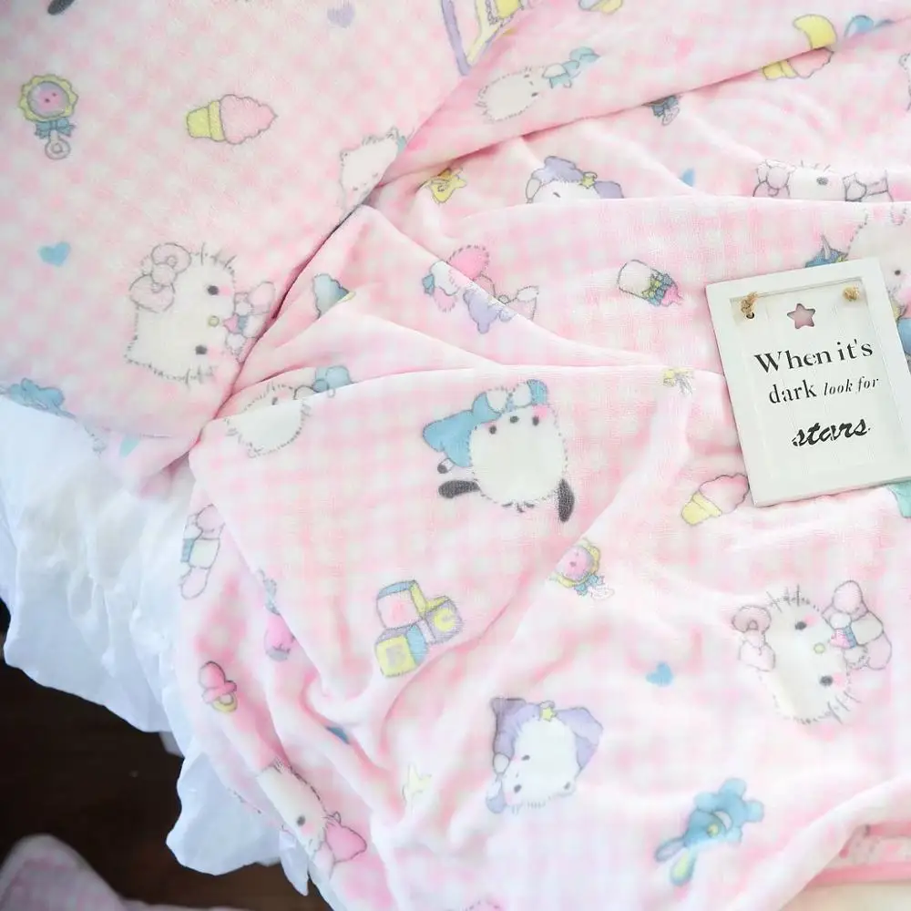 Плюшевое одеяло hello kitty из мультфильма - Фотография_5