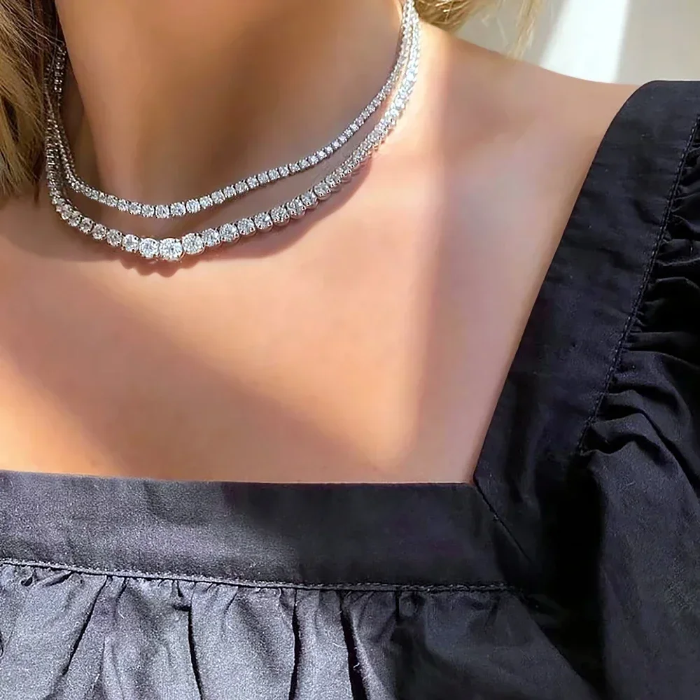 Женское теннисное ожерелье moissanite - Фотография_4