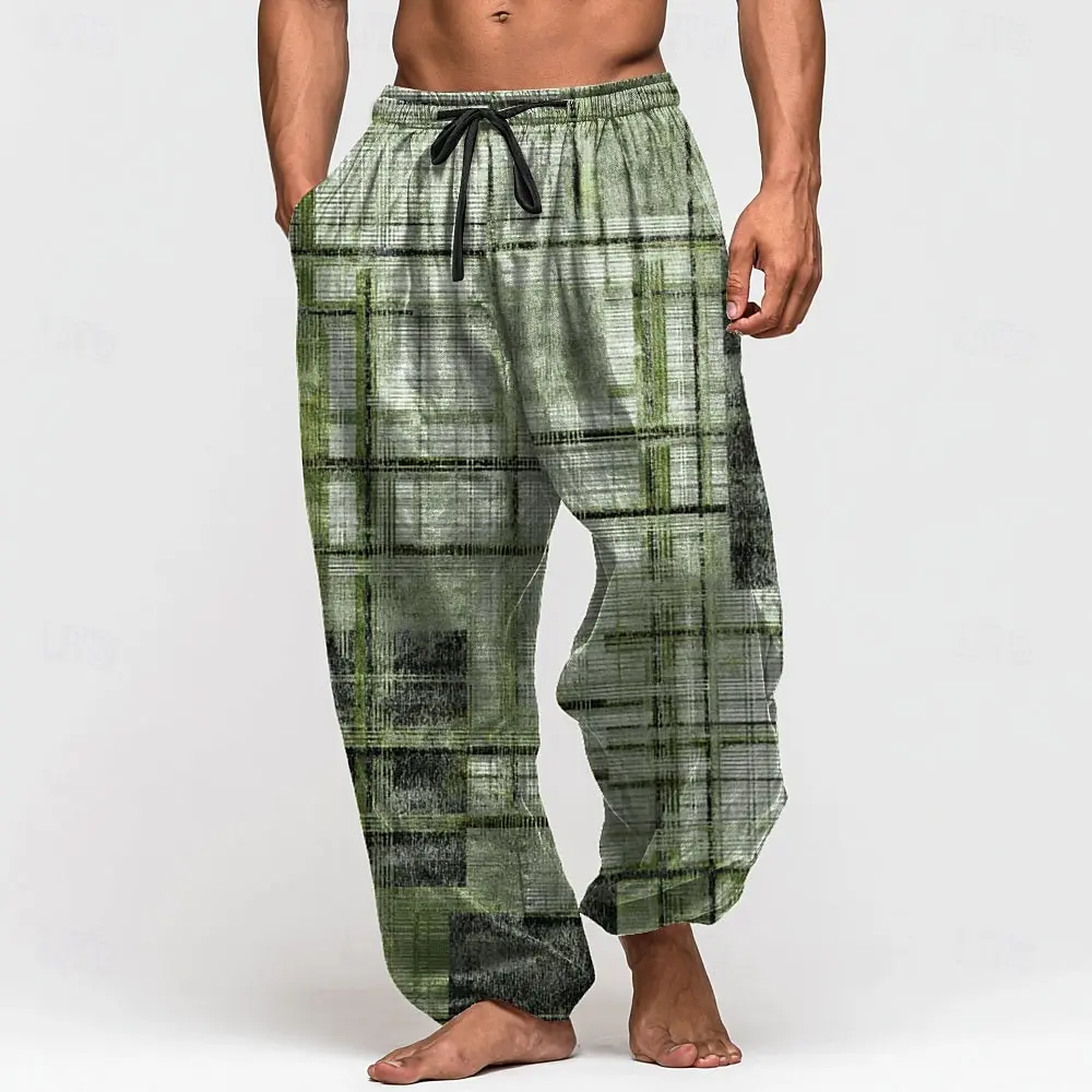 Осень 202, мужские лоскутные брюки с цветными блоками - Фотография_3